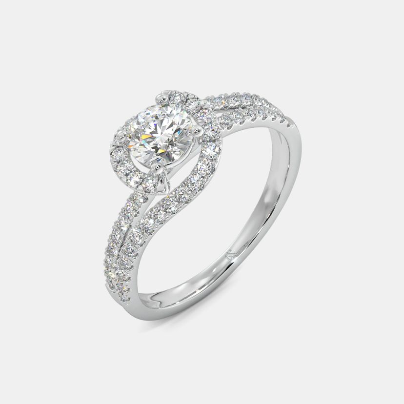 The Illusia Twisted Halo Solitaire Ring