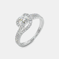 The Illusia Twisted Halo Solitaire Ring