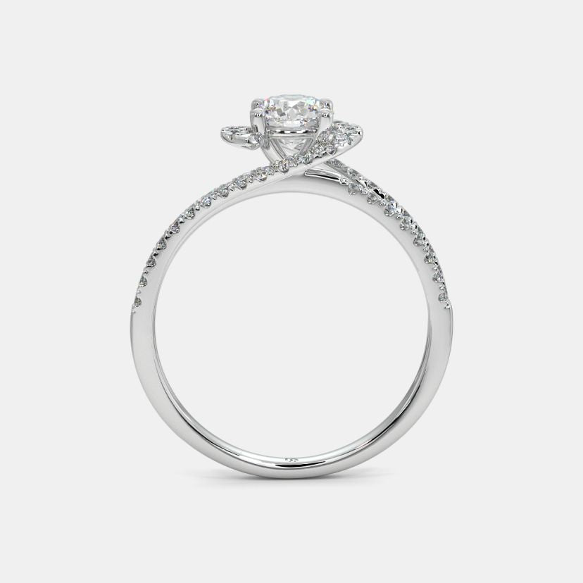 The Illusia Twisted Halo Solitaire Ring