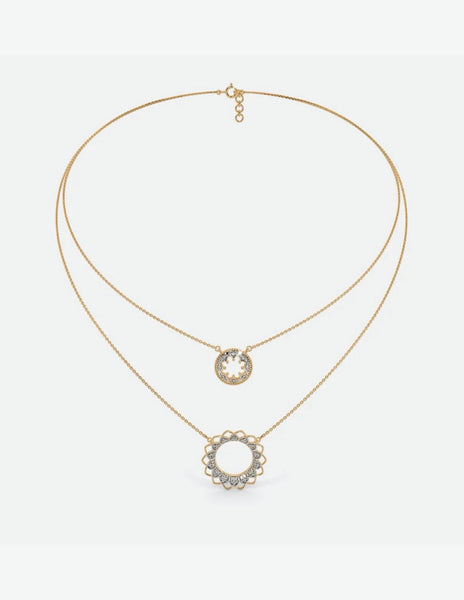 Circle Around Petal Necklace