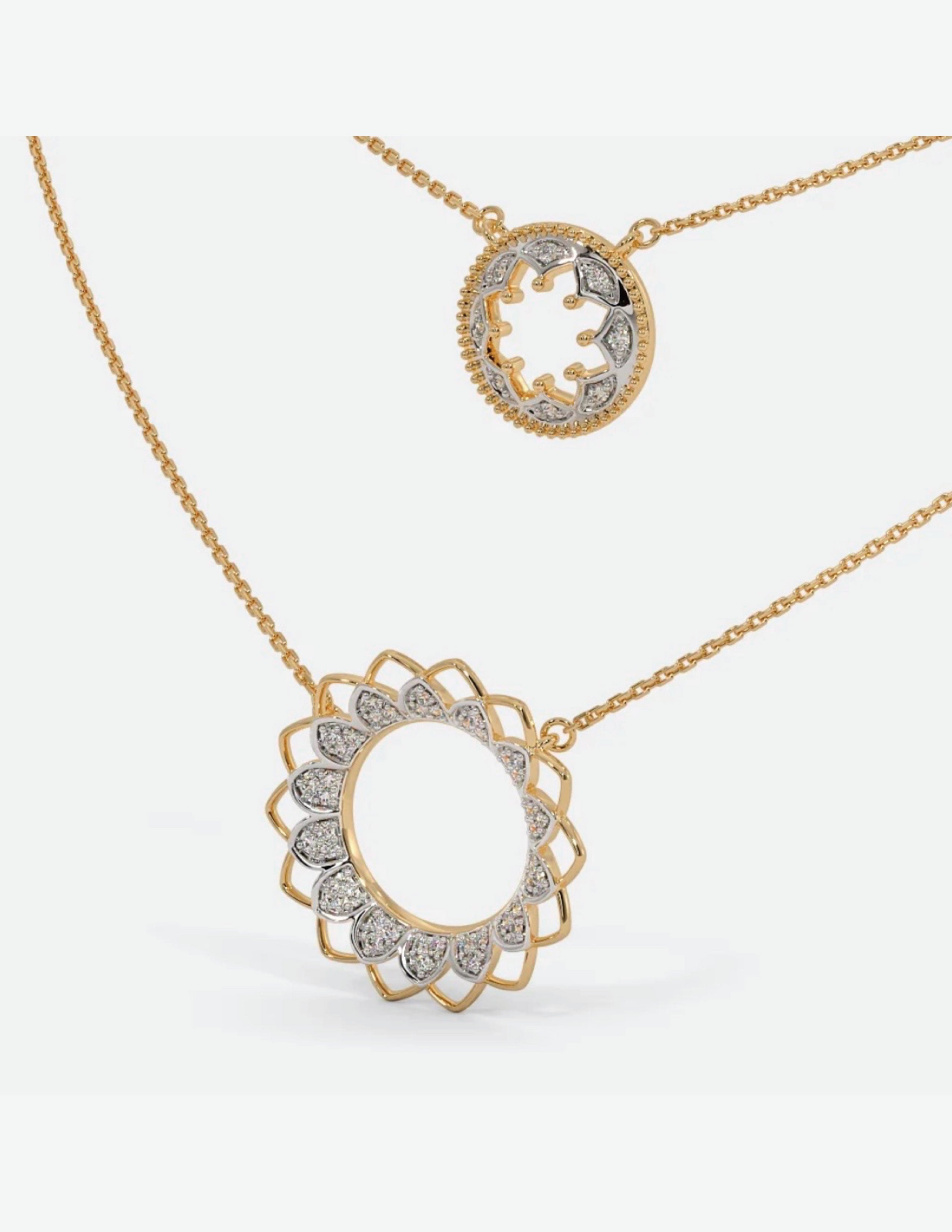 Circle Around Petal Necklace