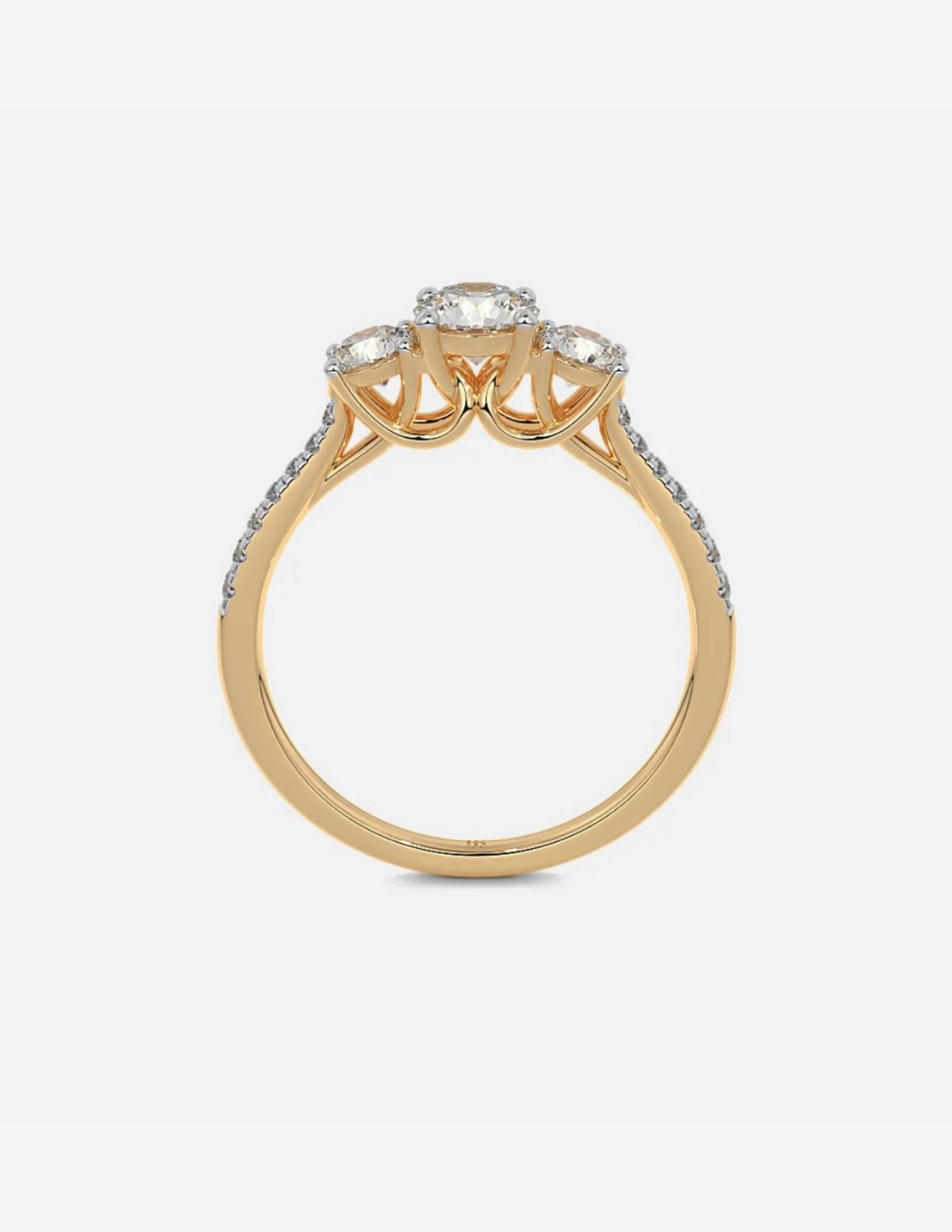 Joel Three Stone Solitaire Ring