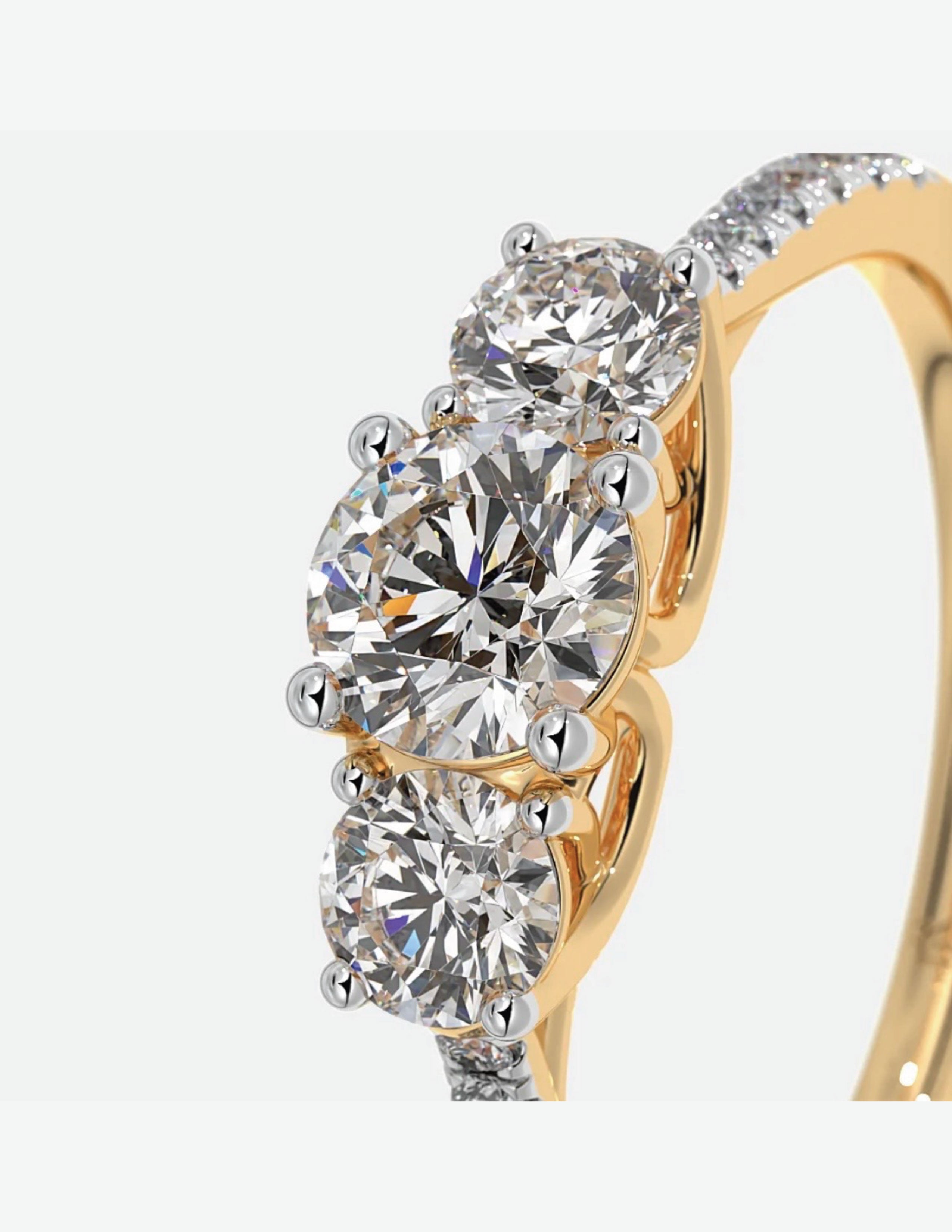 Joel Three Stone Solitaire Ring