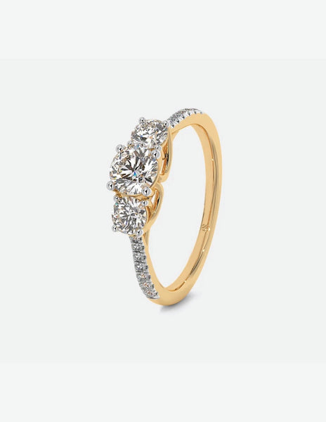 Joel Three Stone Solitaire Ring